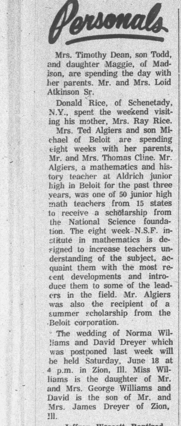 Dreyer, David Wedding 15 June 1966